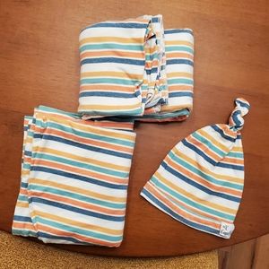 Copper Pearl stripe swaddle set